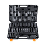 VEVOR 1/2 Drive Deep Impact Socket Set, 34pcs Socket Set Metric (8-36mm) 6 Point Cr-MO Alloy Steel for Auto Repair, Rugged Const