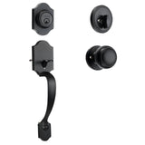 VEVOR Front Door Handle and Deadbolt Set, Matte Black Front Door Lock Set with Interior Knob, Adjustable Hole Spacing Single Cyl