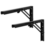 VEVOR Shelf Bracket Foldable, 24 L 2 Pcs , Heavy Duty Floating Shelf Brackets, Brackets for Shelves, 5mm Thick Matte Black L Sh