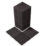 VEVOR Interlocking Deck Tiles 36 Pack 12x12 Waterproof for Porch Dark Brown
