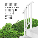 VEVOR 1-2 Step Handrails for Outdoor for Seniors Porch Deck Retro Arch White