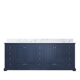 Navy Blue Double Bath Vanity 84 in. W x 22 in. D, with Carrara Marble Top