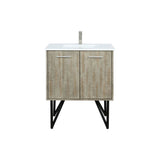 Rustic Acacia Bath Vanity 30 in. W x 20 in. D, Cultured Marble Top and Brushed Nickel Faucet Set