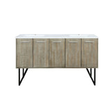 Rustic Acacia Double Bath Vanity 60 in. W x 20 in. D, with Cultured Marble Top