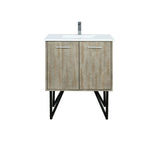 Rustic Acacia Bath Vanity 30 in. W x 20 in. D, Cultured Marble Top and Chrome Faucet Set