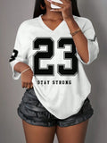 Stay Strong Retro Mesh Breathable Sports Jersey – Women's Athleisure & Activewear V-Neck Tee