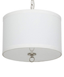 14"W Light Pendant Brushed Nickel Finish with Oatmeal Linen Shade