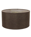 Chocolate Burlap Shallow Drum Lampshade 18"x18"x10"
