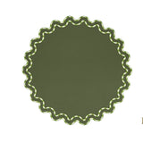 ELYSIAN DARK GREEN ROUND FAUX LEATHER PLACEMAT
