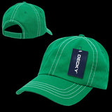Decky 111KELWHT ContraStitch Washed Polo Cap Kelly & White