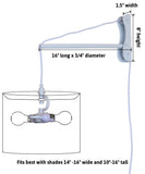 MAST Plug-In Wall Mount Pendant, 2 Light White Cord/Arm with Diffuser, White Linen Shade 18x18x10