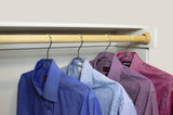 Standard Clothes Hangers with Pant Bar, Shoulder Notch & Slim Profile, Chrome Finish