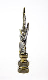 Leaves Lamp Finial Antique Brass Metal 3"h
