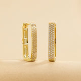 Pave Diamond U Hoops
