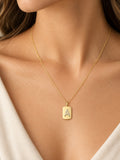 10k Initial Dog Tag Necklace