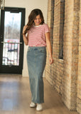 Donna Classic Wash Maxi Denim Skirt