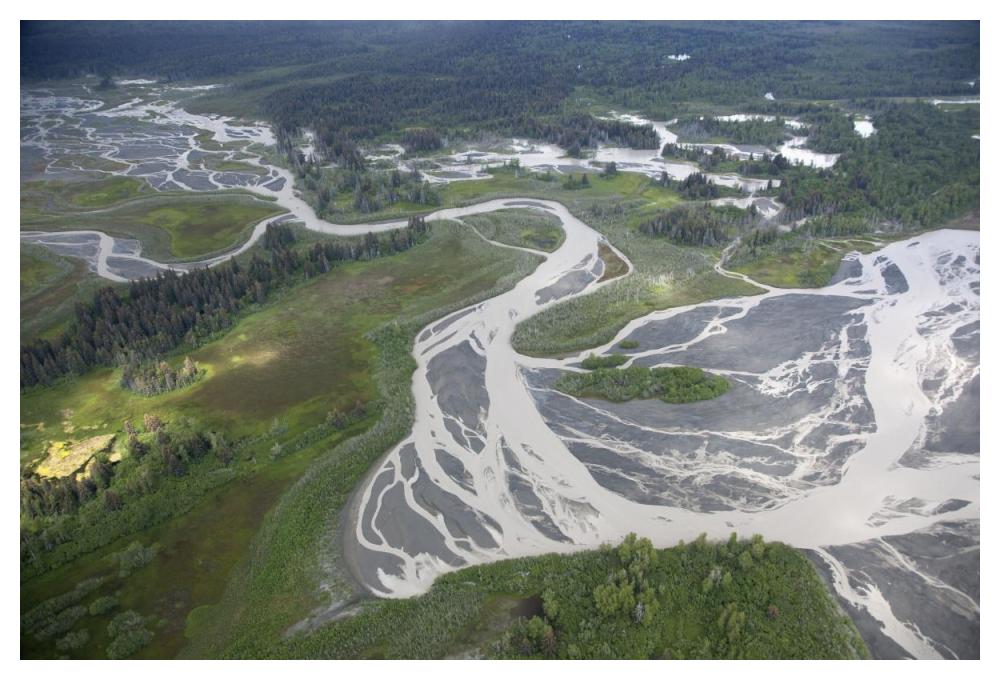 Kwik Stream In Taiga, Wrangell-St. Elias National Park, Alaska-Paper Art-50,,X34,,