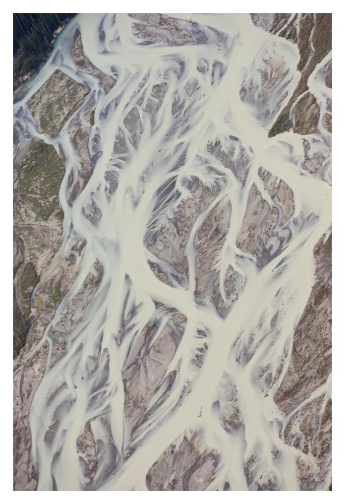 Cline River Showing Heavy Siltation And Braiding, Jasper National Park, Alberta, Canada-Paper Art-14,,X20,,