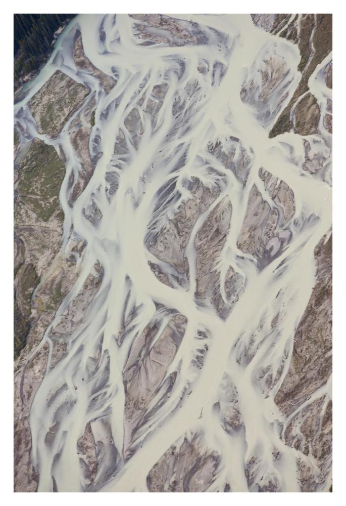 Cline River Showing Heavy Siltation And Braiding, Jasper National Park, Alberta, Canada-Paper Art-26,,X38,,