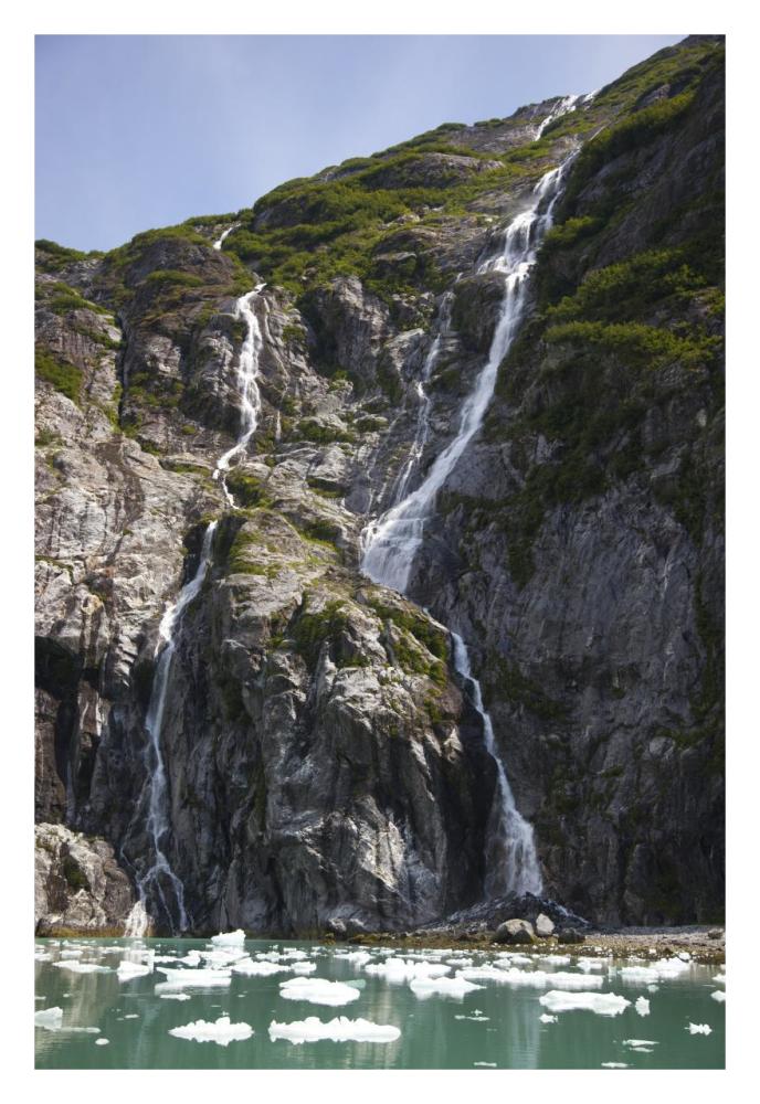 Waterfalls Near South Sawyer Glacier, Tracy Arm-Fords Terror Wilderness, Tongass National Forest, Alaska-Paper Art-22,,X32,,
