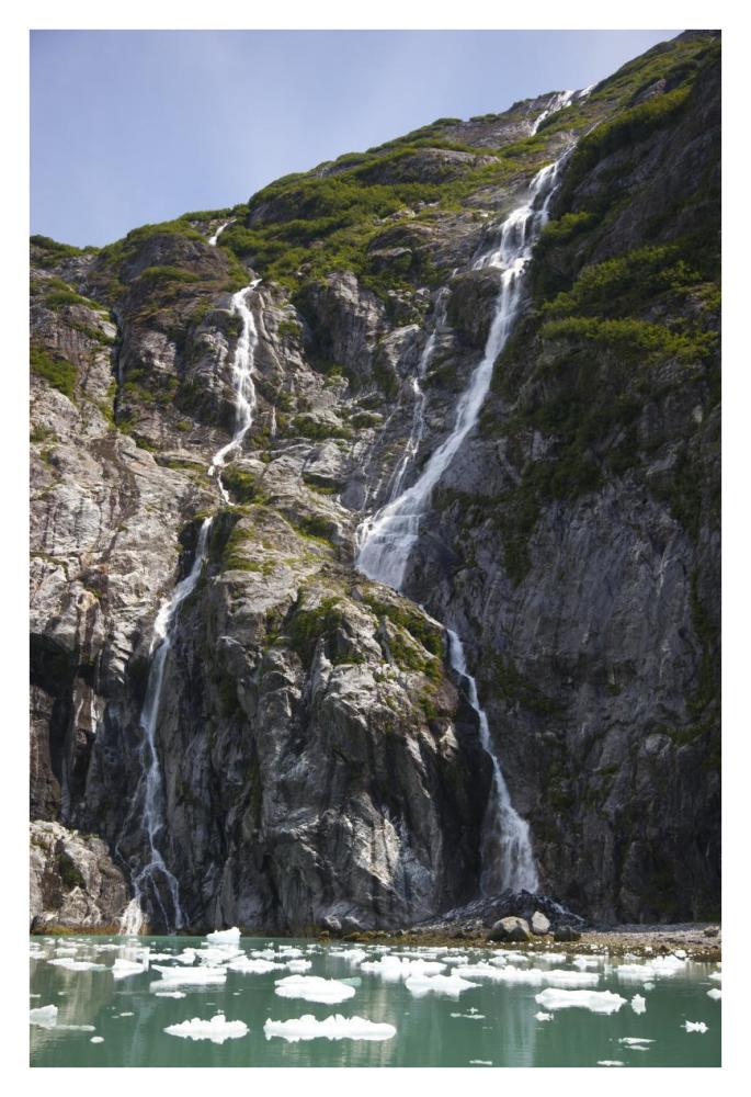 Waterfalls Near South Sawyer Glacier, Tracy Arm-Fords Terror Wilderness, Tongass National Forest, Alaska-Paper Art-26,,X38,,