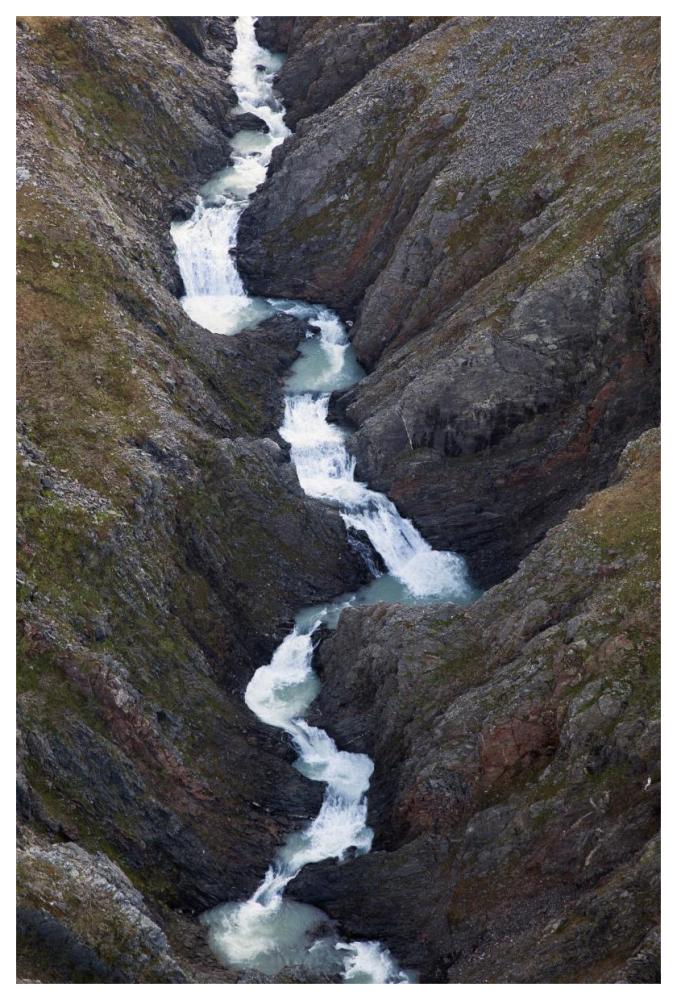 Split Creek Cascading Down Brabazon Range Above The Alsek River, Tongass National Forest, Yakutat, Alaska-Paper Art-42,,X62,,