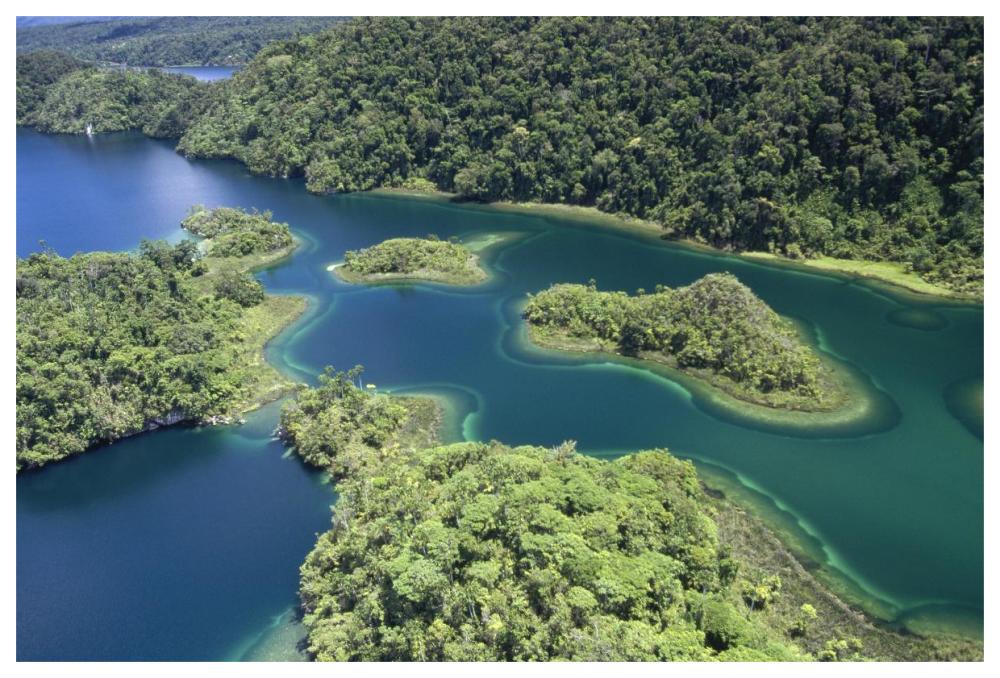 Islands At Southeast End Of Lake Kutubu In The Highlands, Papua New Guinea-Paper Art-62,,X42,,