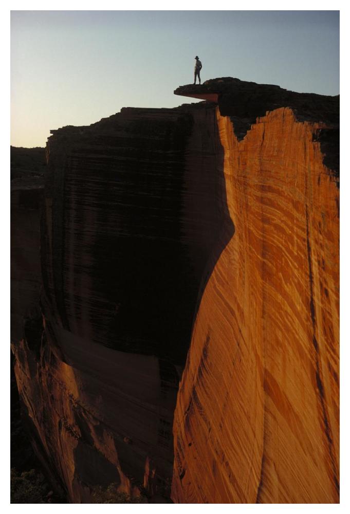 Person Standing Atop The Kings Canyon North Wall, Watarrka National Park, Northern Territory, Australia-Paper Art-34,,X50,,