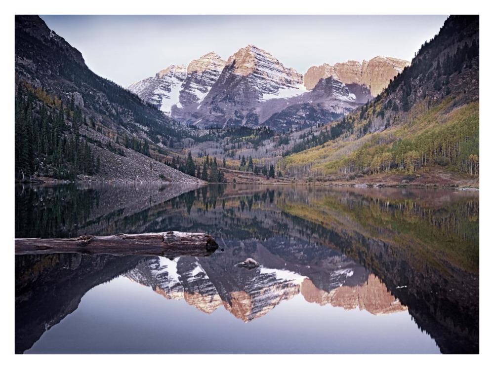 Maroon Bells Reflected In Maroon Bells Lake, Snowmass Wilderness, White River National Forest, Colorado-Paper Art-34,,X26,,