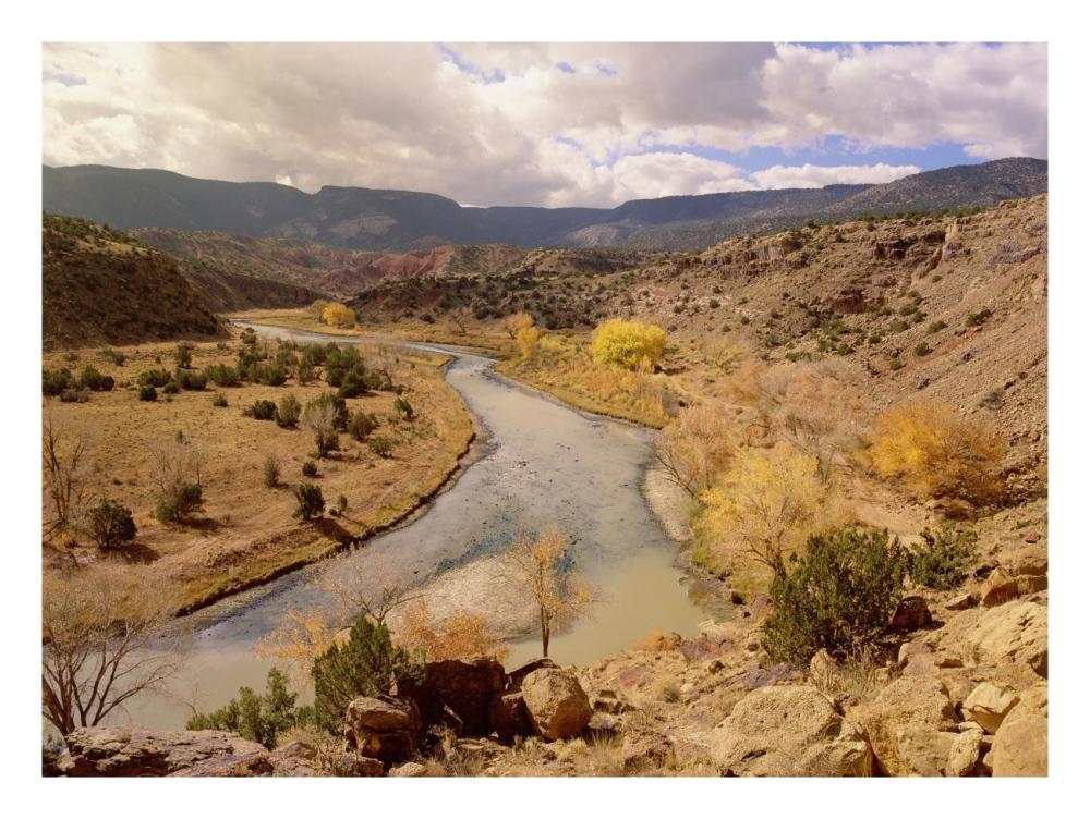 Rio Chama In Autumn, New Mexico-Paper Art-26,,X20,,