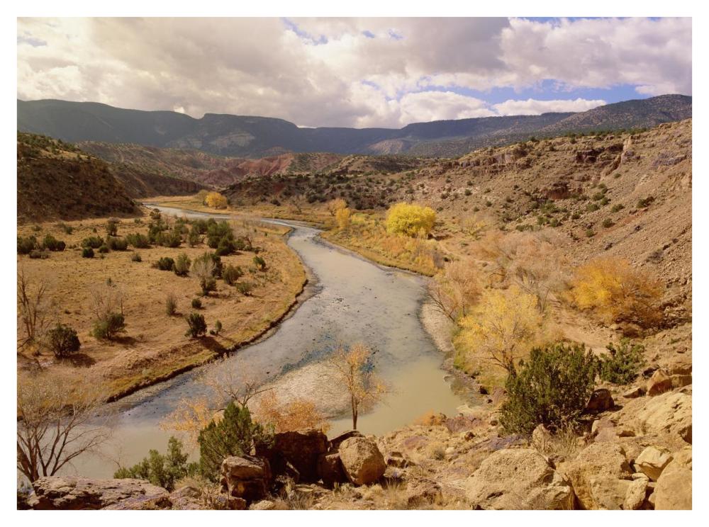 Rio Chama In Autumn, New Mexico-Paper Art-42,,X32,,