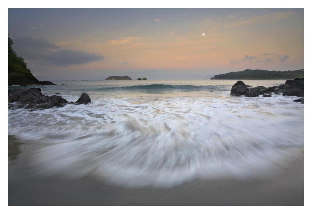 Moon Over Playa Espadilla, Costa Rica-Paper Art-20,,X14,,