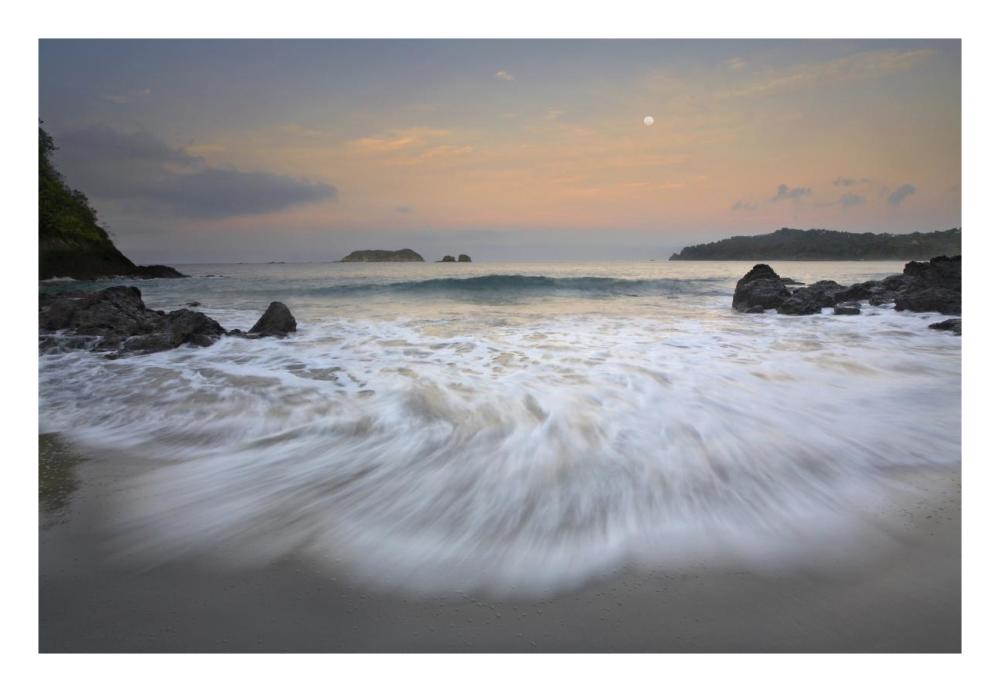 Moon Over Playa Espadilla, Costa Rica-Paper Art-26,,X18,,