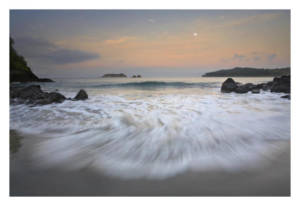 Moon Over Playa Espadilla, Costa Rica-Paper Art-32,,X22,,