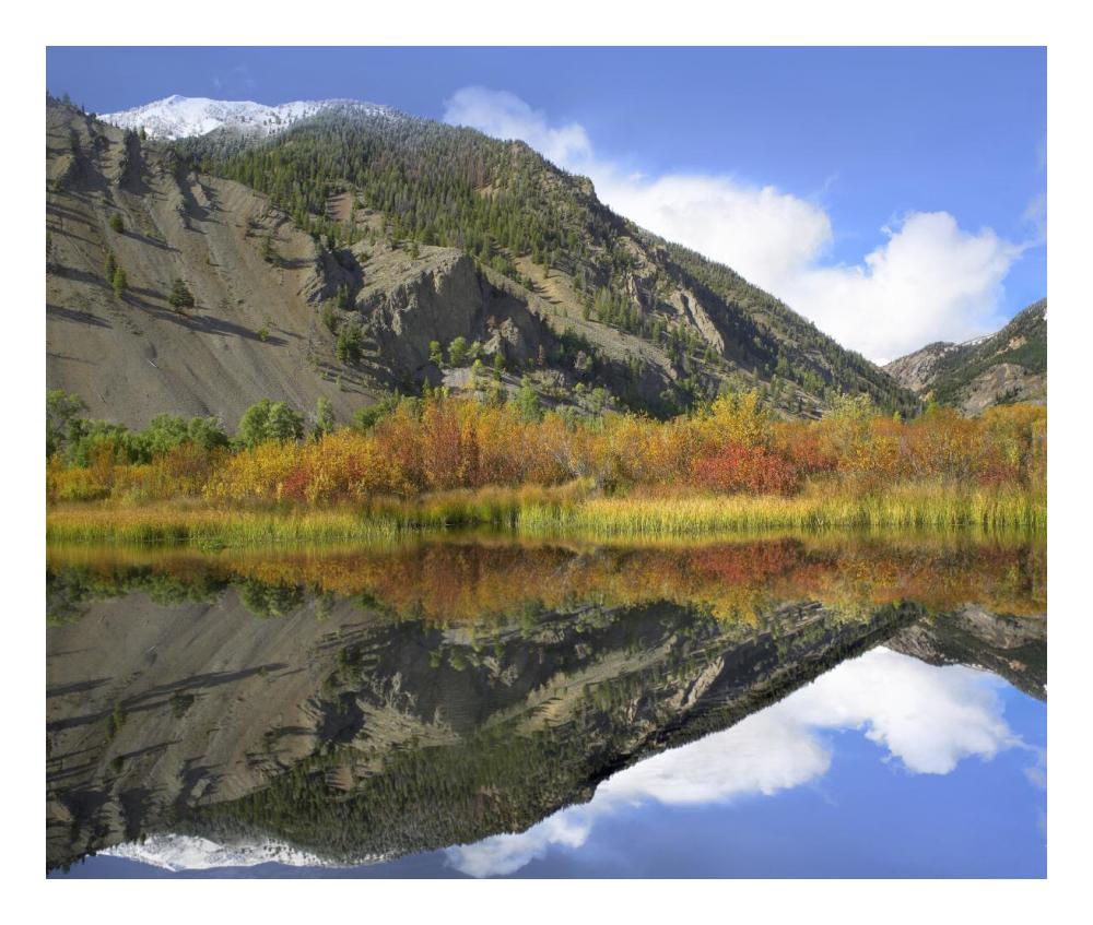 Boulder Mountains Reflected In Beaver Pond, Idaho-Paper Art-24,,X20.26,,