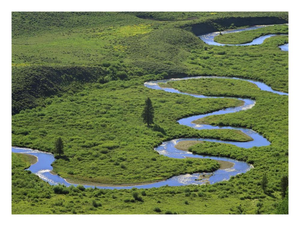 East River Meandering Near Crested Butte, Colorado-Paper Art-26,,X20,,