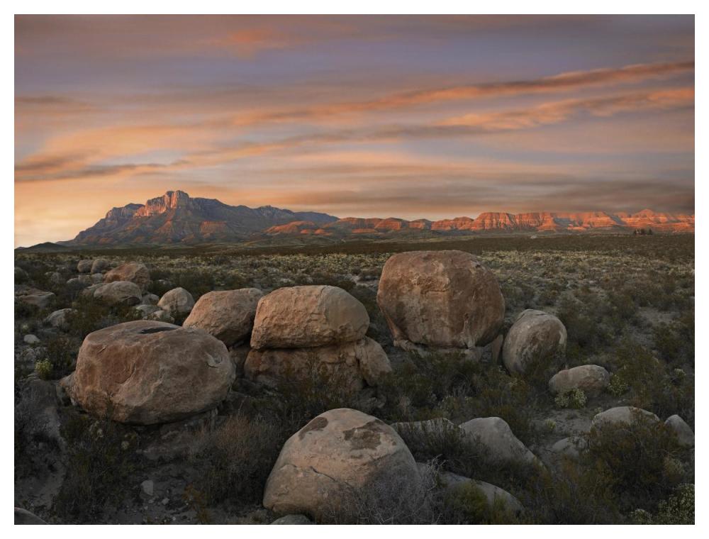 Boulders At Guadalupe Mountains National Park, Texas-Paper Art-50,,X38,,