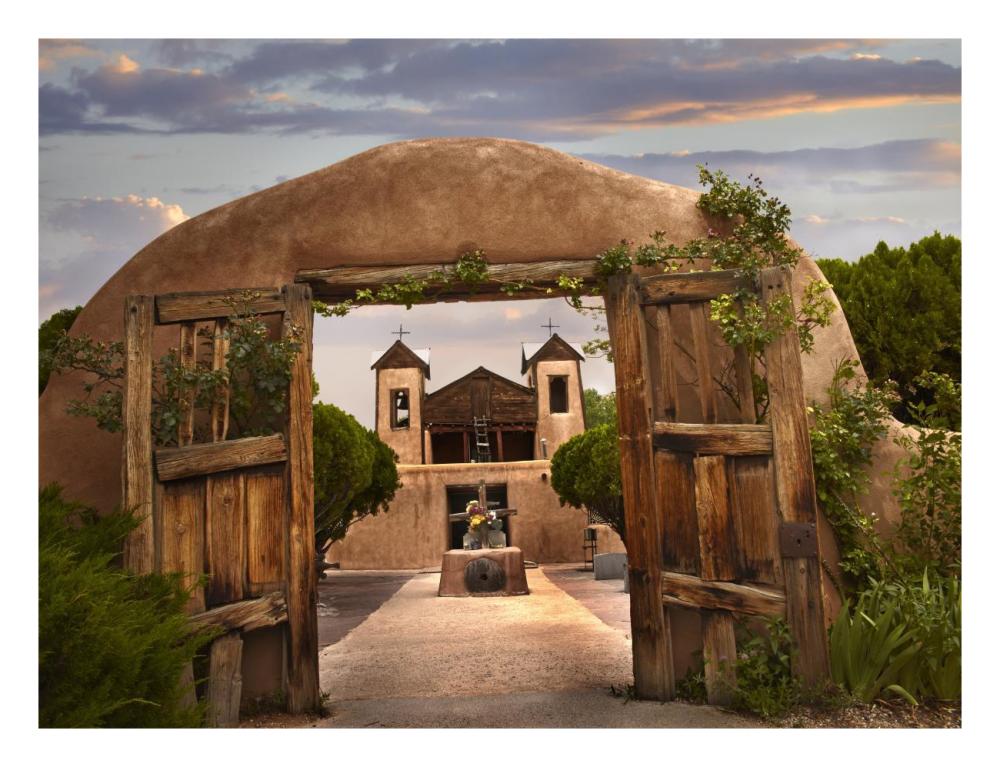 Church And Gate, El Santuario De Chimayo, New Mexico-Paper Art-26,,X20,,