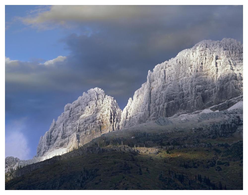 Snow Dusted Mountains, Glacier National Park, Montana-Paper Art-50,,X38,,
