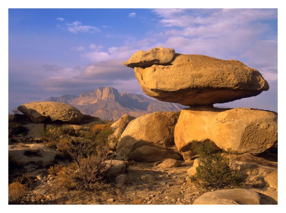 Balanced Rocks, Guadalupe Mountain National Park, Texas-Paper Art-18,,X14,,