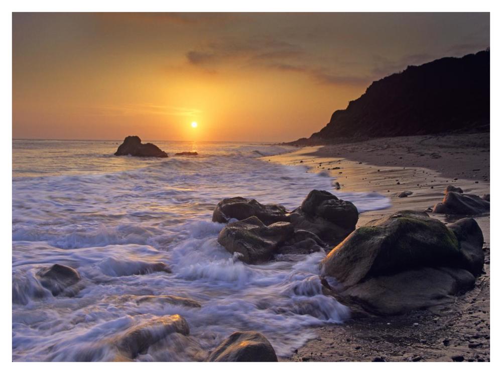 Sunset Over Leo Carillo State Beach, Malibu, California-Paper Art-42,,X32,,