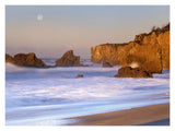 Seastacks And Full Moon At El Matador Beach, California-Paper Art-18,,X14,,