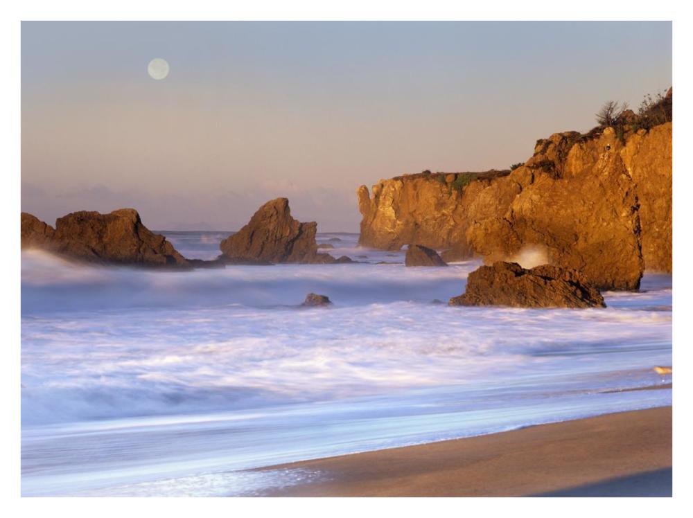 Seastacks And Full Moon At El Matador Beach, California-Paper Art-34,,X26,,