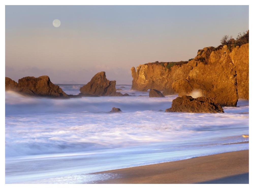 Seastacks And Full Moon At El Matador Beach, California-Paper Art-50,,X38,,