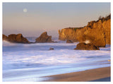 Seastacks And Full Moon At El Matador Beach, California-Paper Art-50,,X38,,