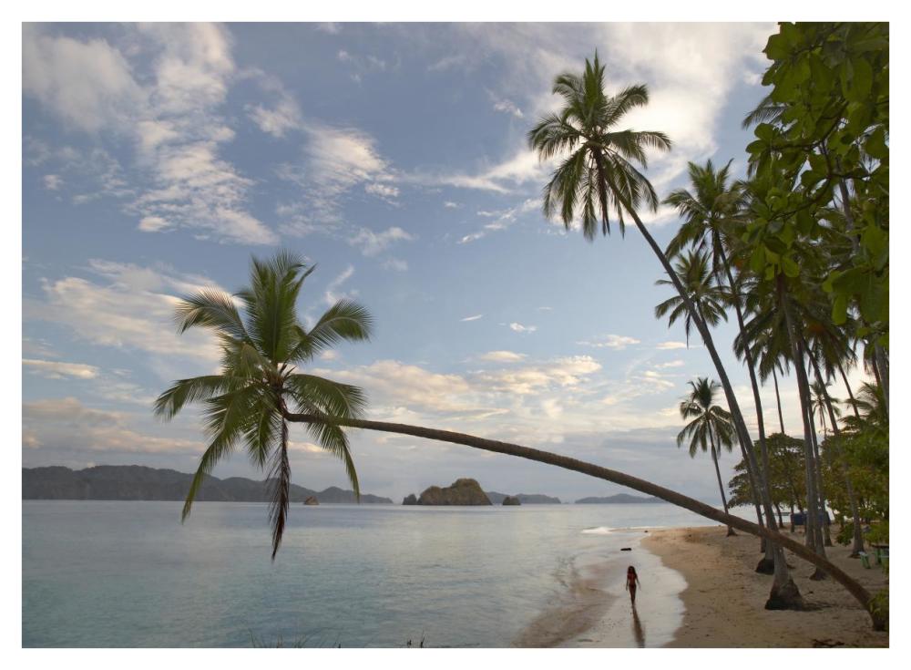 Tourist Walking Along Beach, Tortuga Island, Costa Rica-Paper Art-42,,X32,,