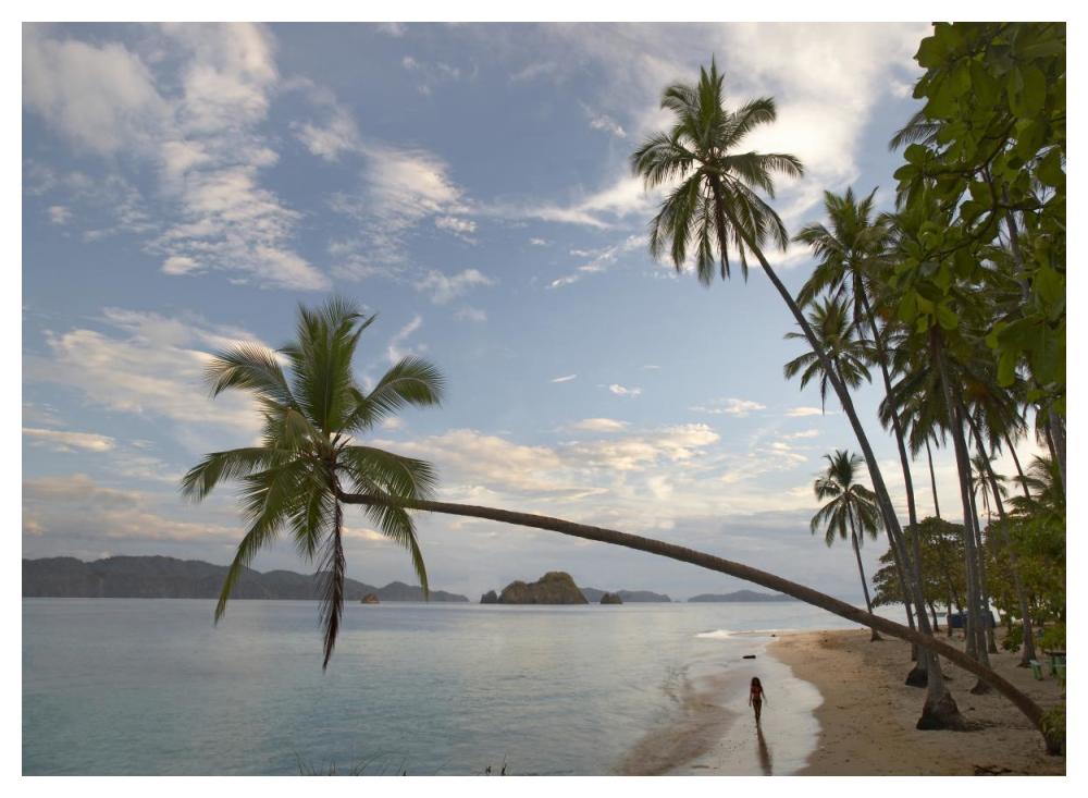 Tourist Walking Along Beach, Tortuga Island, Costa Rica-Paper Art-50,,X38,,