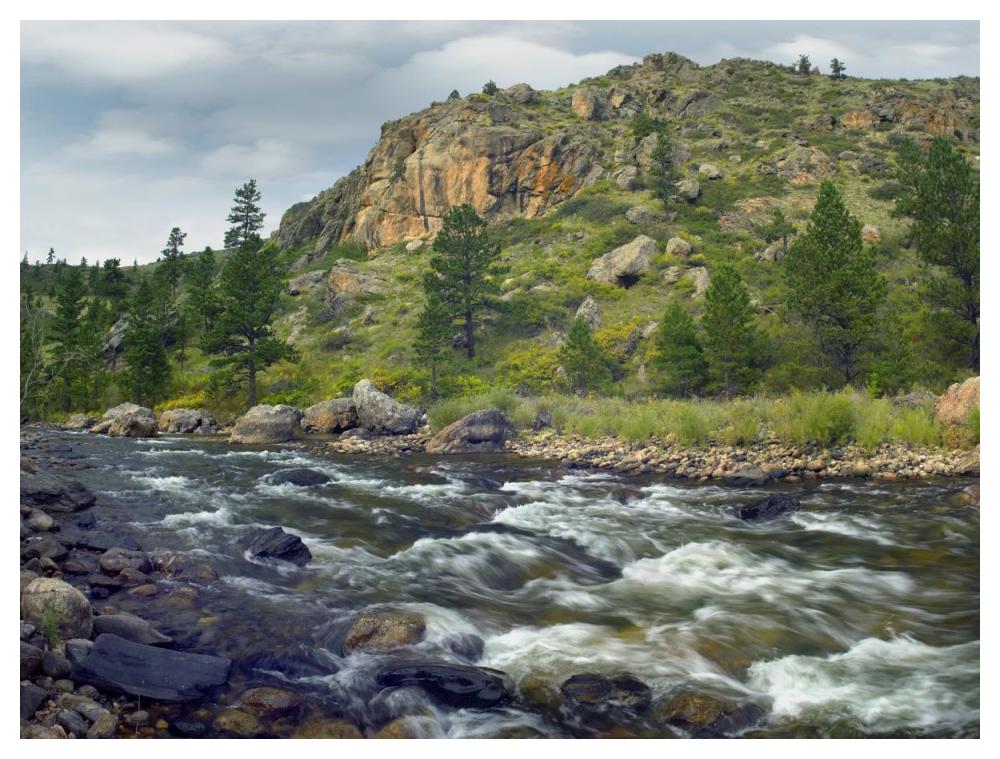 Rapids With Cliffs Above Cache La Poudre River, Colorado-Paper Art-50,,X38,,