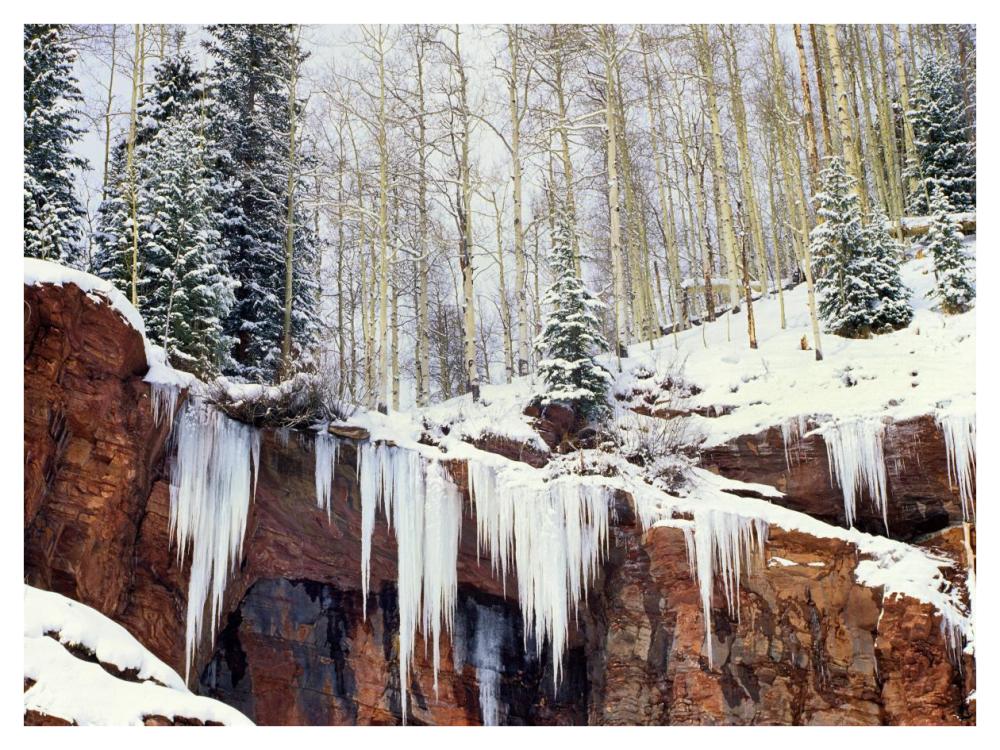 Frozen Waterfall In Winter, San Juan Mountains, Colorado-Paper Art-42,,X32,,