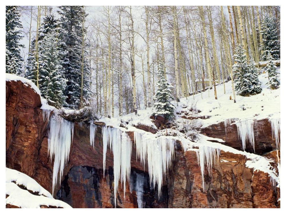 Frozen Waterfall In Winter, San Juan Mountains, Colorado-Paper Art-50,,X38,,